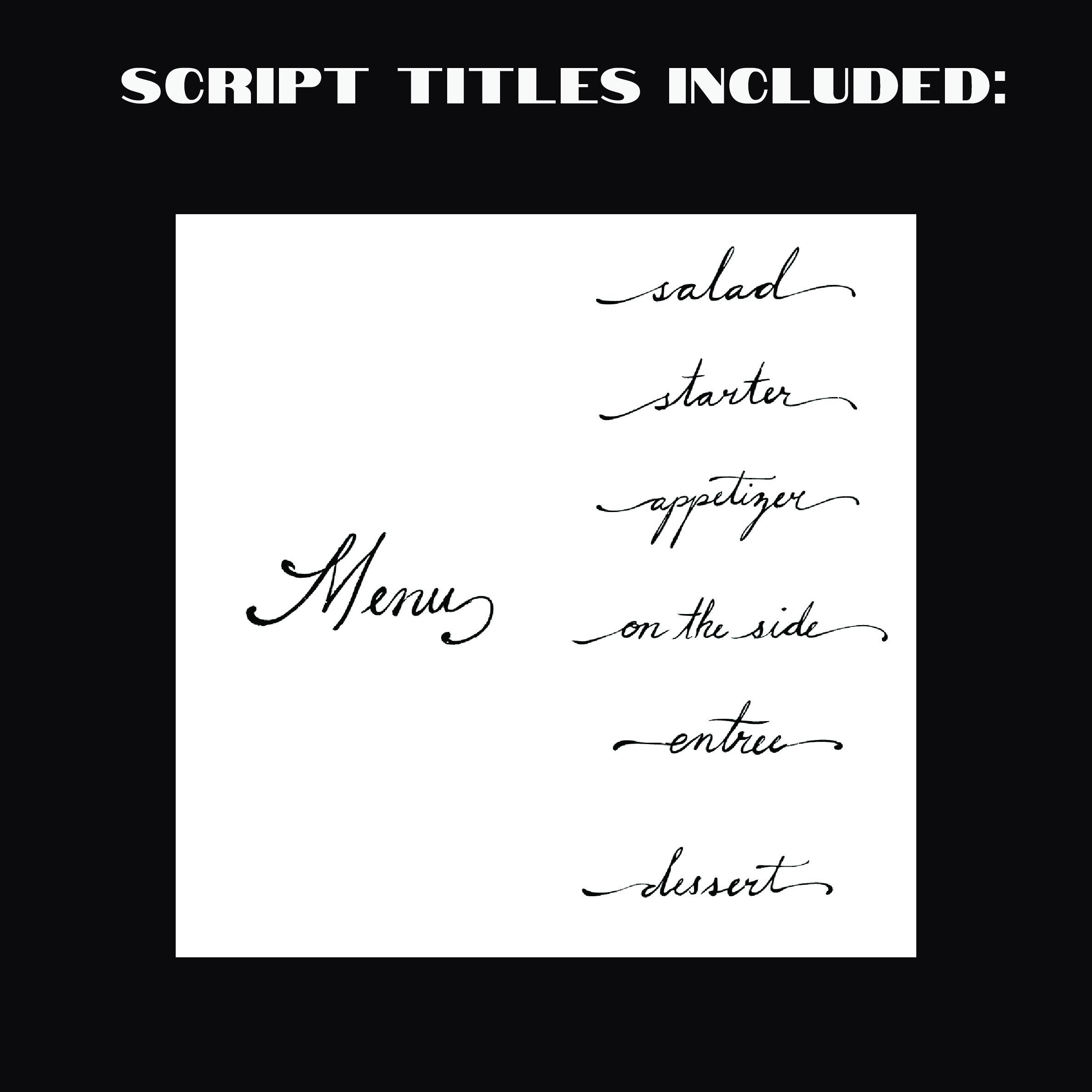 WEDDING MENU TEMPLATE Handwritten Editable & Printable Menu for Events ...