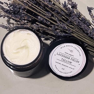 Lavender Fields Tallow | Calming Grass-Fed Tallow Balm | Natural Skincare | Wild Roots Collective