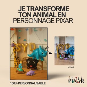 Portrait personnalisé de votre chien façon Pixar | Illustration digitale sur photo | Cadeau original chien | Cartoon style Pixar