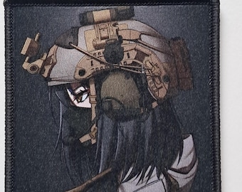 Toppa tattica militare con adesivo e velcro per ragazza anime e manga