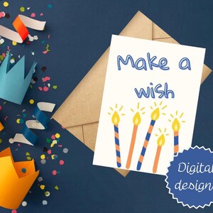 Cartes d'anniversaire / Cartes avec des bougies / Modèles imprimables / Jolies cartes d'anniversaire / Modèles numériques / Cartes numériques / Fichiers Pdf / Deux versions
