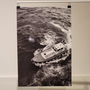 PILOTA - pilot boat - port of Genoa - b/w - analog photography - original print