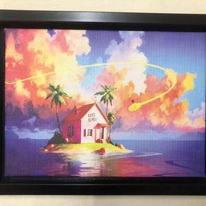 Kame House Dragon Ball, lienzo para pared, póster de Kame House, arte enmarcado, decoración de pared de Kame House, arte de pared imprimible, decoración de sala de estar, idea de regalo