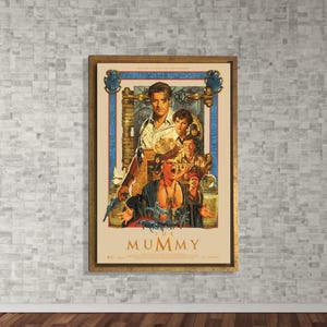 Póster de la película "La aventura de la momia", arte mural de la momia, lienzo de la película "La momia", decoración de sala de estar, listo para colgar, arte enmarcado, arte de pared imprimible