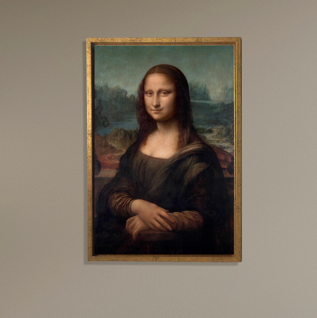 Lisa David Renaissance Mona Lisa Canvas Wall Art, Renaissance Portrait Print, Vintage ...