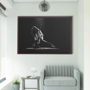 Led Zeppelin Canvas Wall Decor, Led Zeppelin Poster, Large Canvas, Framed Art, Man Cave, Rock Music Guitarist Wall Art, Ready to Hang