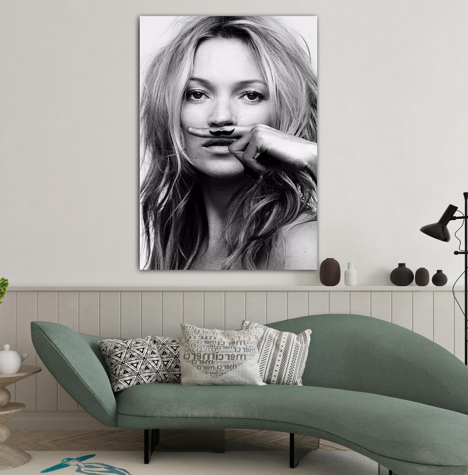 Kate Moss Wall Art Black And White Portrait Canvas Modern Pop Art Kate Moss Wall Art Black And White Portrait Canvas Modern Pop Art