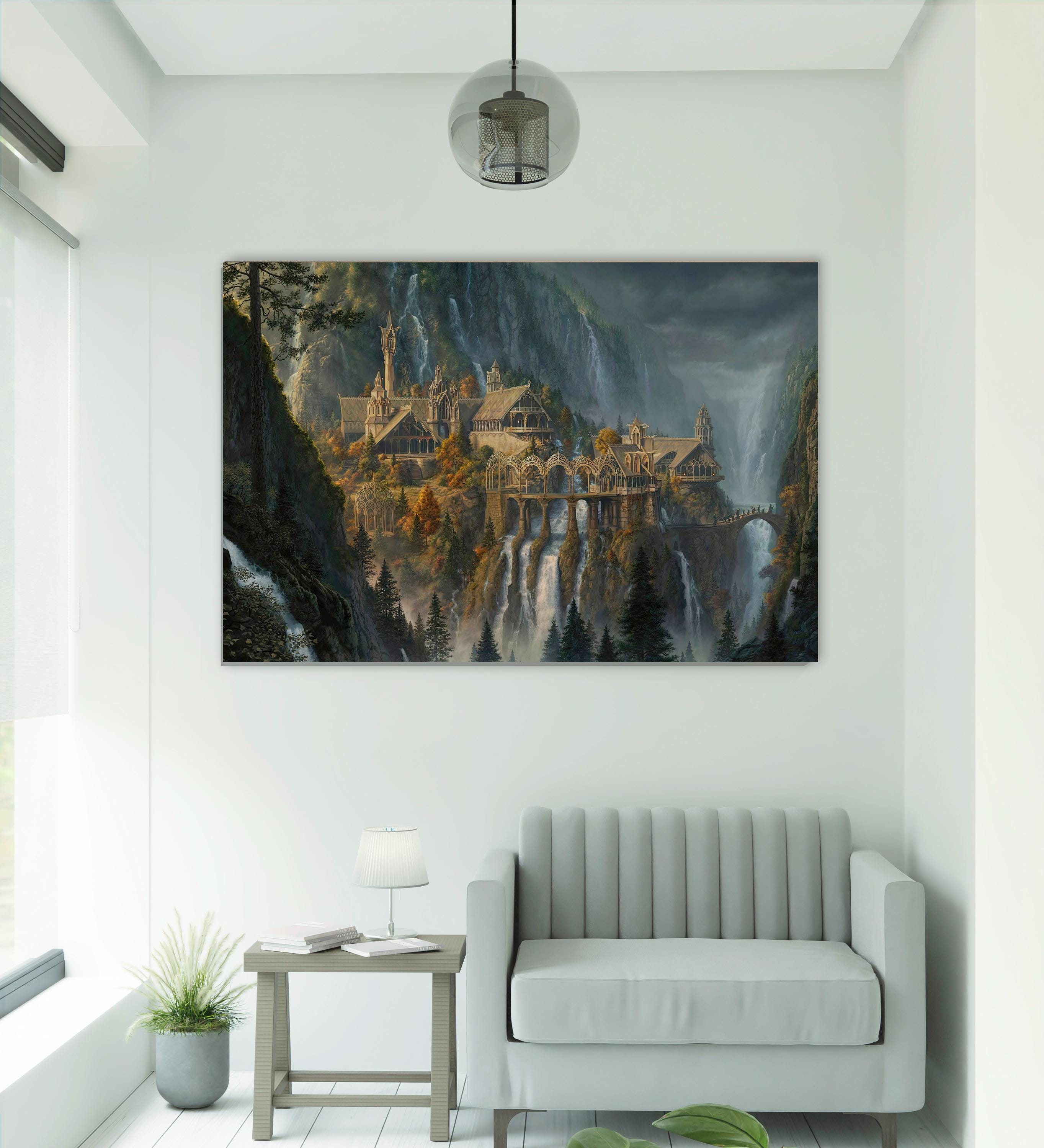 Lord of the Rings Rivendell Canvas, Fantasy Movie Scene Wall Art ...