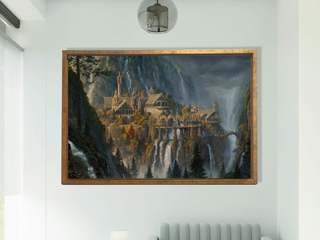 Lord of the Rings Rivendell Canvas, Fantasy Movie Scene Wall Art ...