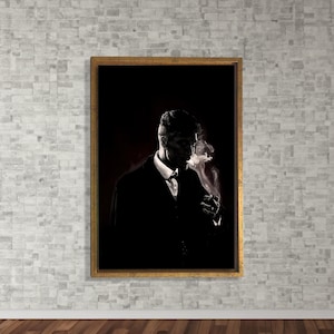 Pôster de fumaça de Peaky Blinders, arte de parede de Thomas Shelby, caverna masculina, tela de Peaky Blinders, decoração de quarto masculino, pronto para pendurar, gangster, decoração de parede