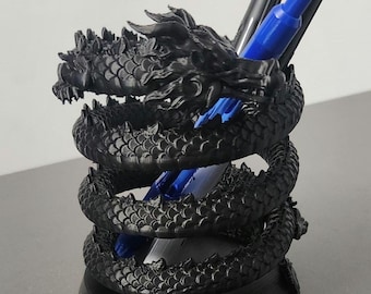Majestic Dragon Pencil Holder – Fantasy Desk Organizer | Convention-Safe Display