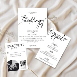 Classic Black and White Wedding Invitation