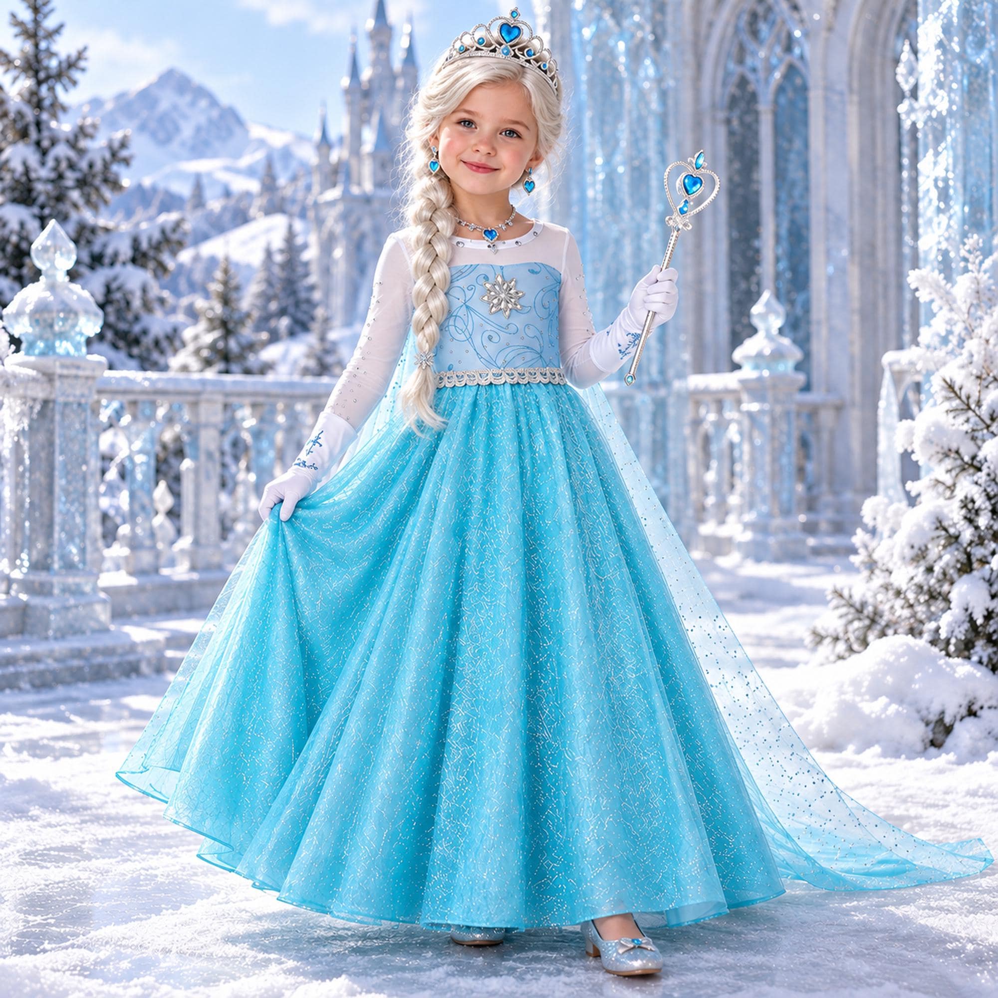 Blue Elsa Toddler Dress