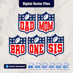 Football Logo Vector File Bundle,  CNC Laser Cut Design (Digital Download)