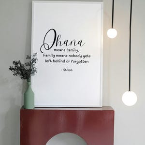 Ohana, Means Family poster, Wall art, Wall decor, family, disney, lilo and sitch, kids bedroom