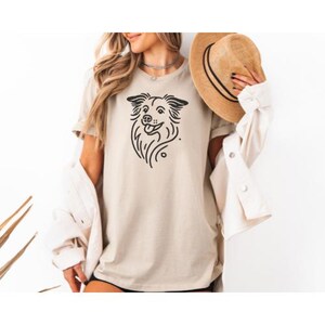 Glücklicher Border Collie Gesicht Unisex Softstyle T-Shirt, Hunde Liebhaber T-Shirt, niedliches Tier Grafik Shirt, Haustier Besitzer Geschenk, lässiges Top