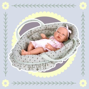 Doll Carry Cot Set, Sweet Dreams Soft Bassinet Doll Carrier Includes 1 Cot and 1 Pillow, Fits for 16 Inch American Girl Dolls006
