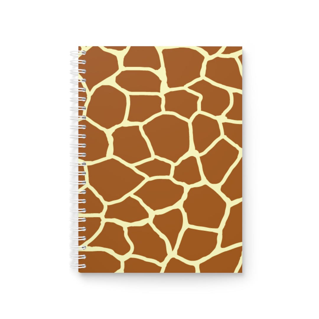 Giraffe Print Spiral Notebook, School Journal, Cute Notepad, Animal ...