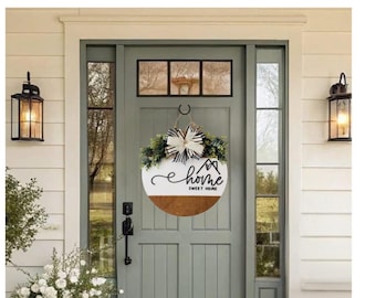 Home Sweet Home Door Hanger: Modern Farmhouse Wood Sign