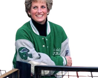 Green & White Wool Blend Varsity Letterman Jacket - Retro Sports Style Outerwear