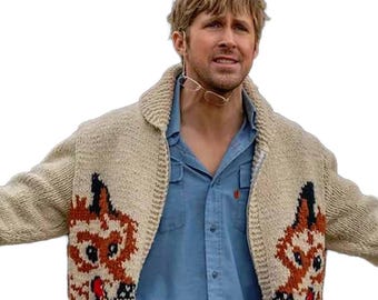 Project Hail Mary Cream Shawl Collar Knit Zip-Up Cardigan - Inspired Sweater for Men & Women