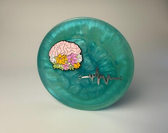 Handmade Medical Coaster, Brain & Heartbeat Design, Doctor or Nurse Gift
