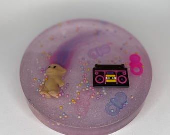 Handmade 90s Nostalgic Coaster – Retro Fun Decor