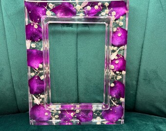 Resin Frame - Wedding Flowers - Funeral Flowers - Unique Handmade Photo Frame