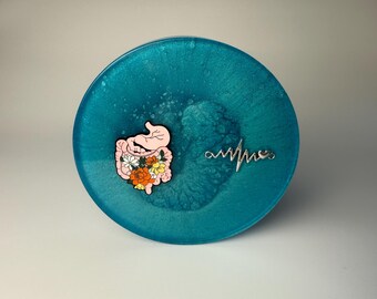 Handmade Floral Anatomy Coaster, Medical Gift for Healthcare Workers