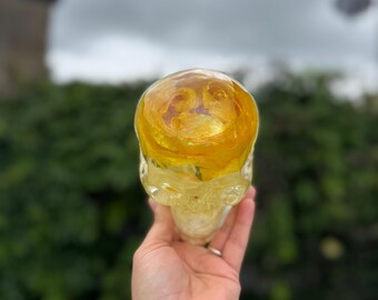 Handmade Resin Skull with Preserved Roses - Floral Art Decor