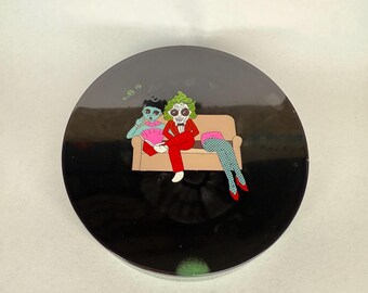 Handmade Beetlejuice Coaster - Unique Movie Fan Gift, Halloween Decor