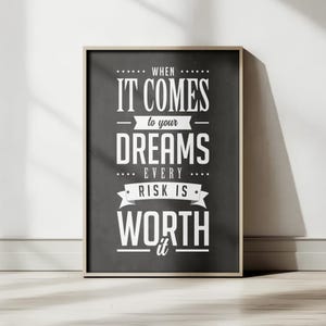 Get Your Dreams, Motivational Print Wall Art, Inspirational Quotes Digital Download, Motivational Decor for Office & Home