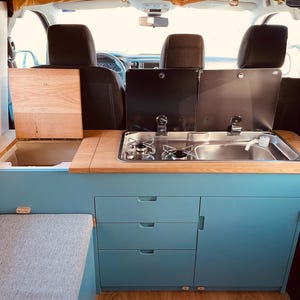 CNC Camper Kitchen Plans – DIY Plywood Van Life Kitchen Unit – Compact Kitchen Unit for Medium Vans – DXF Files + Pdf Guide