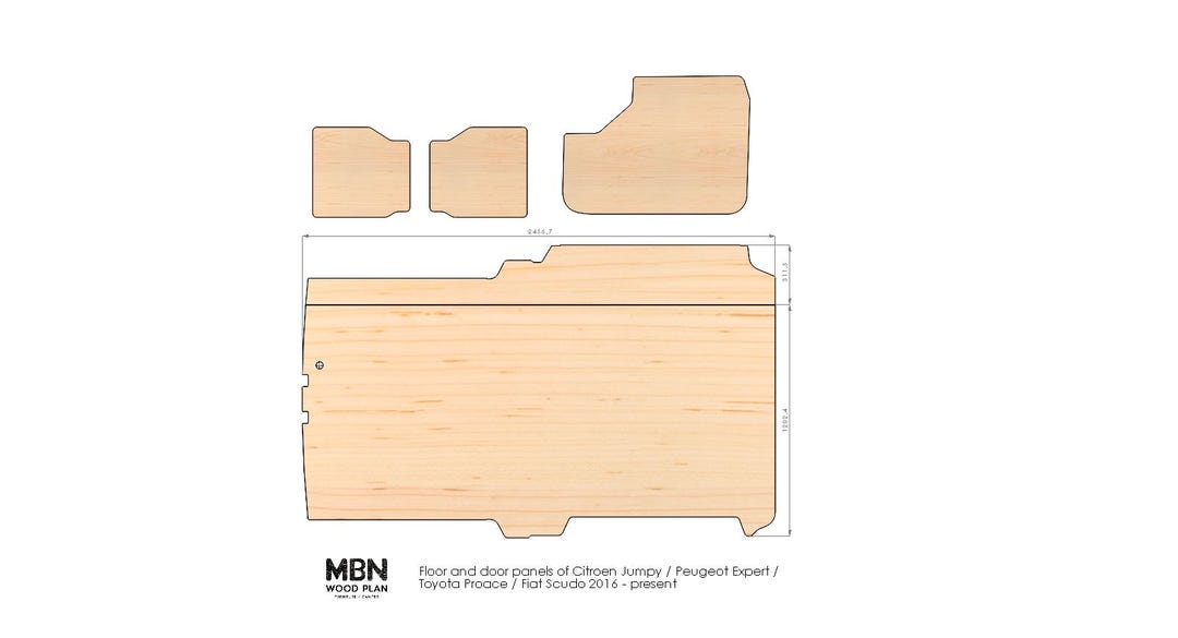 Camper Van Floor & Door Panels DXF + 3D Files | Citroën Jumpy