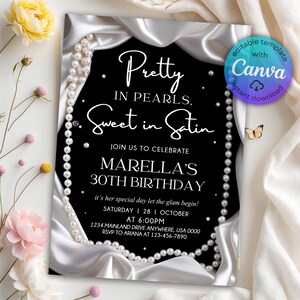 Pearls and Satin Party Invitation, Elegant Adult Birthday, Luxury White Invitation, Glam Party Invitation, Classy Invitation, Canva Template, gold pearl invite,
Classy Party Invitat,
satin and pearls,
pearls and satin,
Glam Party Invitatio,
Elegant Birthday Inv,
20th birthday,
30th birthday invite,
50th birthday,
40th birthday invite,
Digital Invitation,
Party Invitation,
Editable Invitation, young adult invite,
glam invitation,
satin pearl design,
satin glam card, Pearl Invitation
elegant party