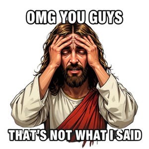 Funny Jesus Facepalm PNG: Sarcastic Christian Clipart (Digital Download)
