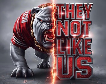 Fierce bulldog-mascotte pdf, png-bestand: "Ze mogen ons niet"-ontwerp (digitale download)