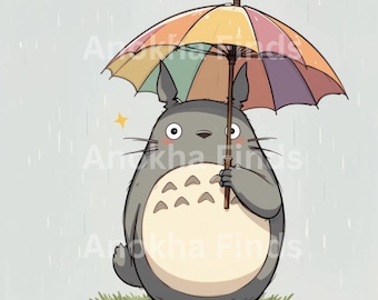 Totoro Umbrella PNG: Studio Ghibli Inspired Design (Digital Download, PDF Included)