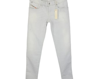 DIESEL Getlegg 0809S Jeans Women's W29/L32 Slim Fit Pinstriped Distressed Zip