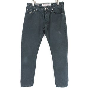 JACOB COHEN J620 Jeans Herren W33 Regular Fit Button Fly Logo Schwarz Denim