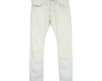 Vaqueros DIESEL D.N.A. Thanaz Slim-Skinny 8880L para hombre, talla W29/L32, desgastados, con rayas diplomáticas