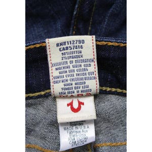 TRUE RELIGION Jeans Women's W26 Dark Tapered Fit Zip Fly Whiskers Denim image 8