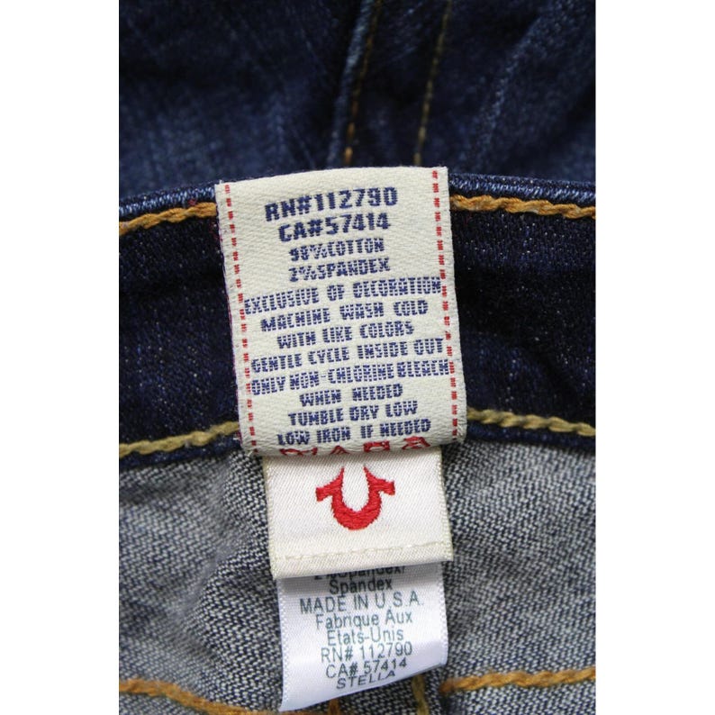 TRUE RELIGION Jeans Women's W26 Dark Tapered Fit Zip Fly Whiskers Denim image 8