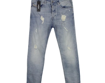 DIESEL Buster Regular Slim-Tapered R25H8 Jeans Stretch da uomo, taglia W28/L32, effetto consumato