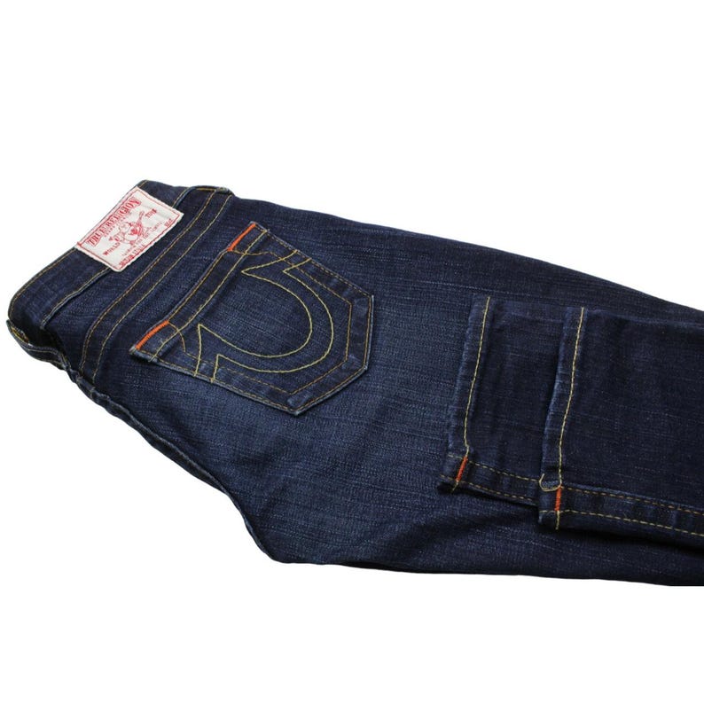 TRUE RELIGION Jeans Women's W26 Dark Tapered Fit Zip Fly Whiskers Denim image 4