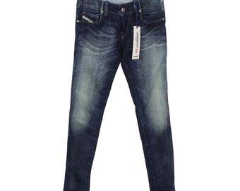 DIESEL Grupee-Ne 0601L Jogg Jeans Women's W27 Fade Effect Dark Zip Fly Denim