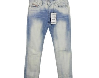 DIESEL Faithlegg Regular-Straight Regular Waist 0812B Jeans da donna W28/L32 con zip
