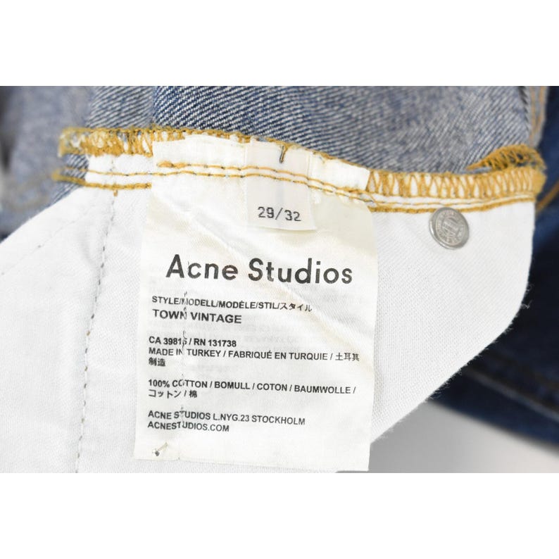 ACNE STUDIOS Town Vintage Jeans Mens W29/L32 Distressed Ankle Length Buttons image 4