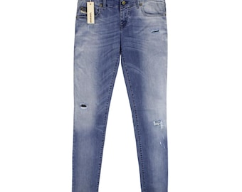 DIESEL Grupee Super Slim-Skinny 0609N Jeans Stretch da donna W29/L34 strappati
