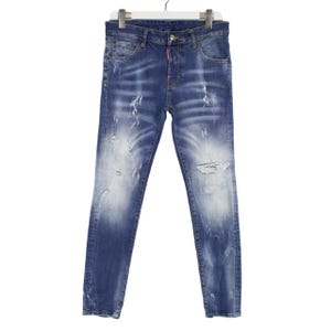 DSQUARED2 Jeans Men&#39;s (EU) 42 Blue Distressed Slim Stretch Faded